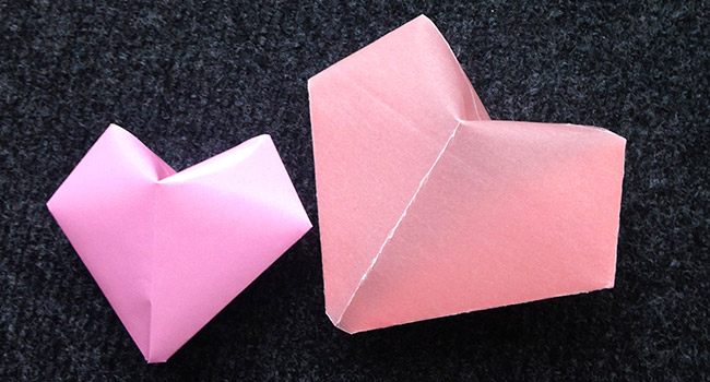 Origami-Herz 3D - Bastelanleitung